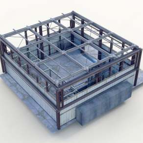 工业风钢架骨架3D模型下载